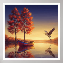 Poster Serene Autumn Lake Wall Art - A Natureza Inspirada