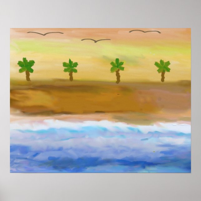 Pôster Serene Beach Scene (Frente)