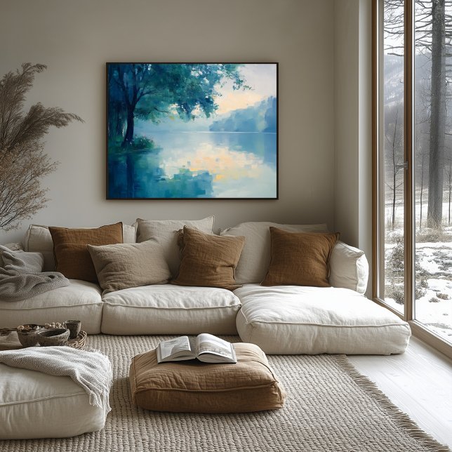 Poster Serene Fauvist Lake Morning - Inspirado na Naturez (Criador carregado)