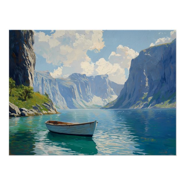 Pôster Serene Fjord com Pulfiações de Torção (Frente)