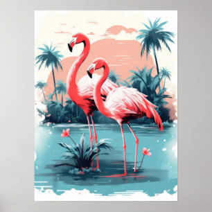 Poster Serene Flamingo Paradise