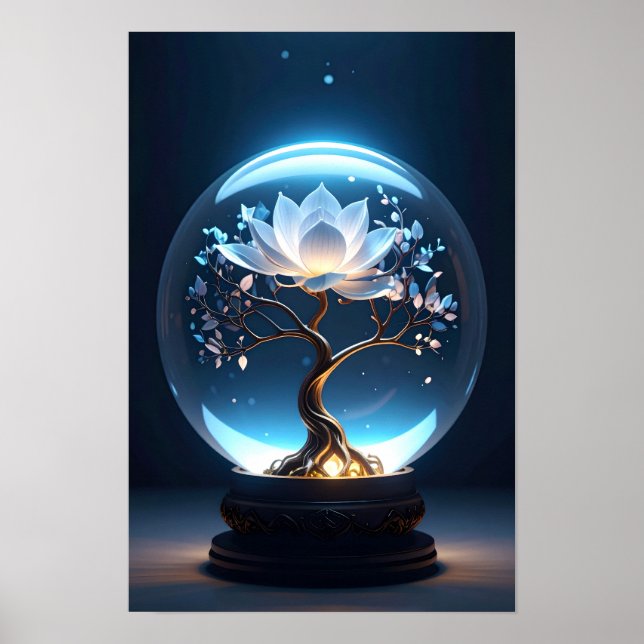 Poster Serene Glowe Lotus Flower Globe Art (Frente)