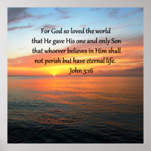 PÔSTER SERENE JOHN 3:16 FOTO SUNRISE