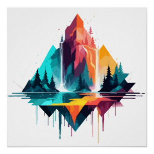 Pôster Serene Landscape Calm Tranquil Nature Mounts