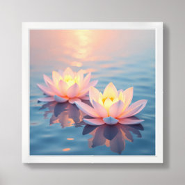 Poster Serene Lotus Blossoms no Sunset
