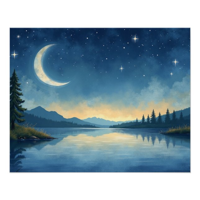 Pôster Serene Nightscape (Frente)