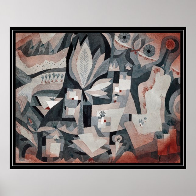 Poster Serene Oasis: Jardim Seco Mais Frio por Paul Klee (Frente)
