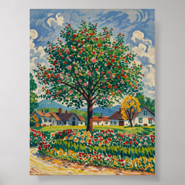 Poster Serene Park Scene em Early Primavera, amantes da N