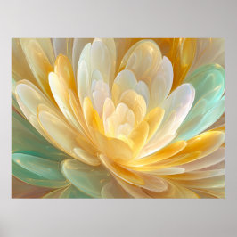 Poster Serene Radiance of Golden and Aqua Petal Layers