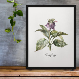 Poster Serene Watercolor Comfrey, personalizada