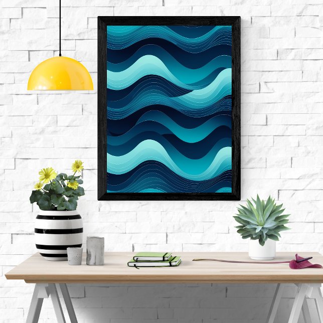 Poster Serene Waves Abstrato Art (Criador carregado)