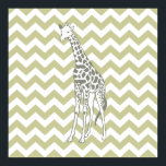 Pôster Serengeti Safari Chevron com a Pop Art Giraffe<br><div class="desc">Padrão de Mod Chevron na paleta de cores Safari Moods de Emporio Moffa,  com girafa de pop de arte de um lado.</div>
