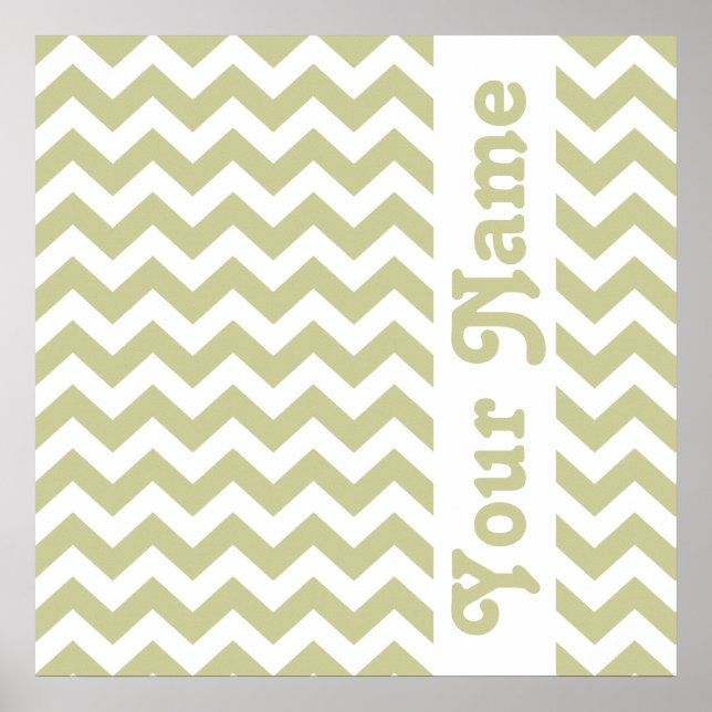 Poster Serengeti Safari Chevron com texto personalizado (Frente)