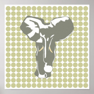 Pôster Serengeti Safari Dot com Elefante Pop