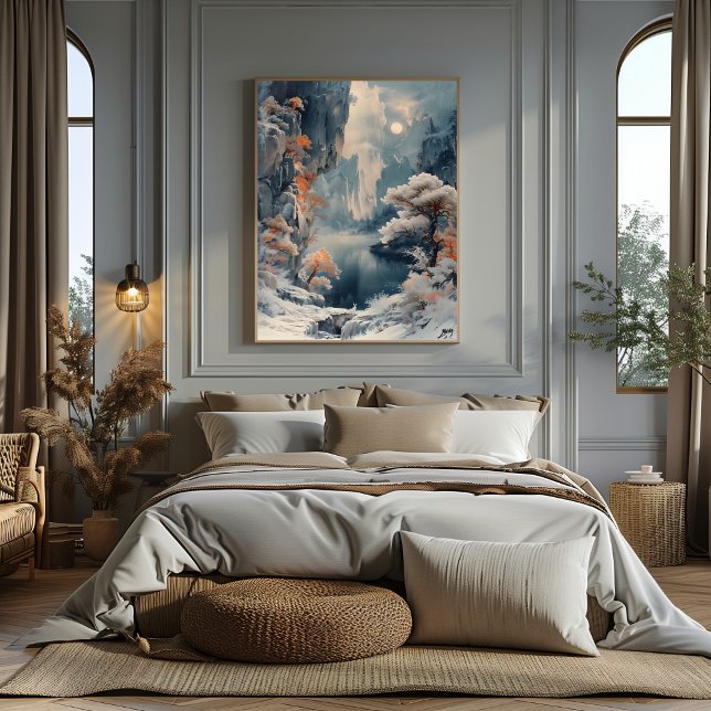 Pôster Serenidad Congelada Maravilla Invernal Surrealista (Criador carregado)