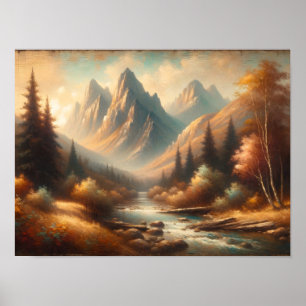 Poster Serenidade Alpina: Paisagem de Montanha Majestosa