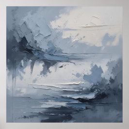 Poster Serenidade Costeira abstrato - Oceano e Céu Textur