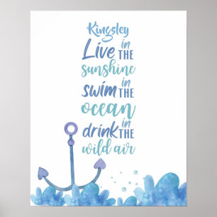 Poster Serenidade de águas-vivas personalizável