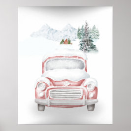 Poster Serenidade de inverno: Paisagem de Montanha Neve c