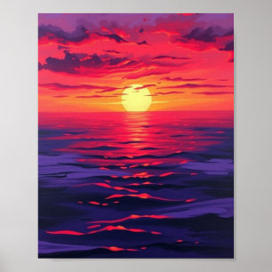 Poster "Serenidade do Crepúsculo Carmesim" - Pai Digital