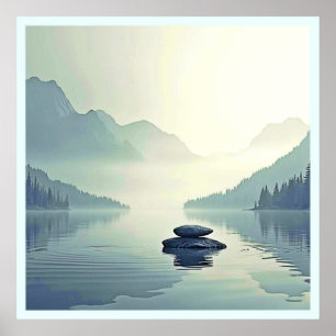 Poster Serenidade do Lago Tranquil Mountain