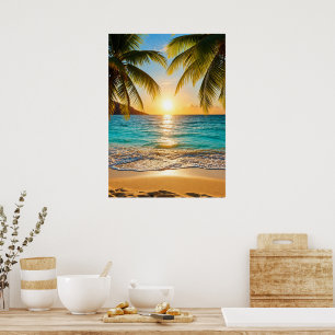 Poster Serenidade do Pôr do Sol Tropical