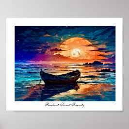 Poster Serenidade do Sunset Rowboat