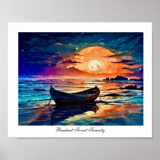Poster Serenidade do Sunset Rowboat