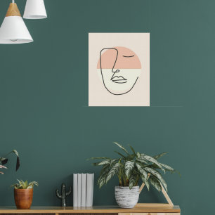 Poster Serenidade em Linha – Rosto Abstrato Minimalista