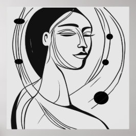 Poster Serenidade em Linhas: Minimalismo Contemporâneo