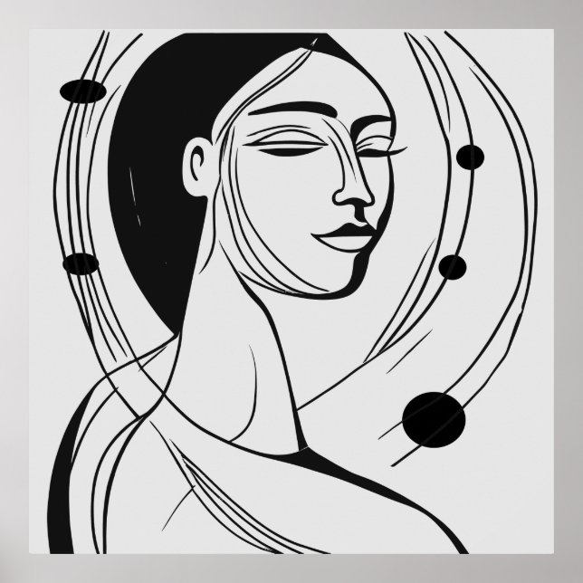 Poster Serenidade em Linhas: Minimalismo Contemporâneo (Frente)