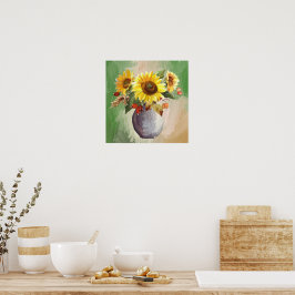 Poster Serenidade Ensolarada: Girassóis em Flor