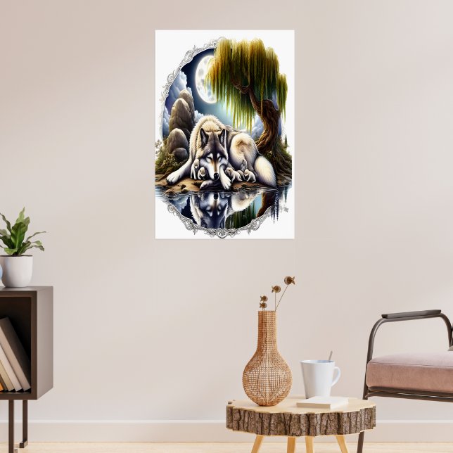 Poster Serenidade Ligada A Lobo Desmoronante 24x36 (Sala de Estar 3)