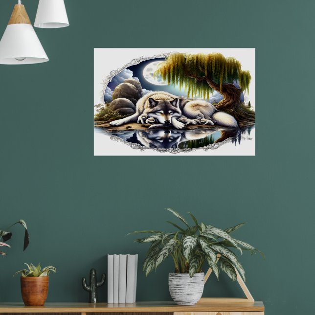 Poster Serenidade Ligada A Lobo Desmoronante 36x24 (Sala de Estar 1)