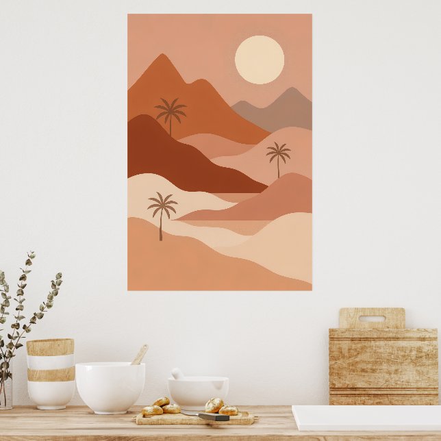 Poster Serenidade no Deserto | Arte de Parede Boho (Cozinha)