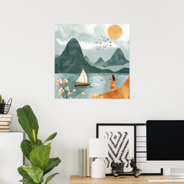 Poster Serenidade pelo mar (Escritório em casa)