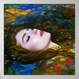 Poster "Serenidade Petal" - Mulheres Na Água