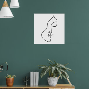 Poster Serenidade - Retrato de Arte da Linha Mínima das M