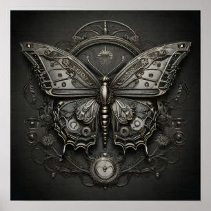 Poster Serenidade Steampunk - Arte Digital Butterfly