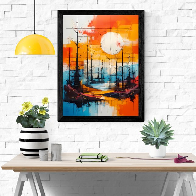 Poster Serenidade Sunset - Paisagem Abstrato (Criador carregado)