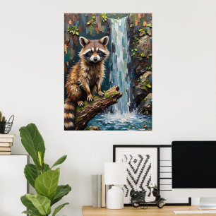 Poster Serenidade Woodland: Raccoon por Falls