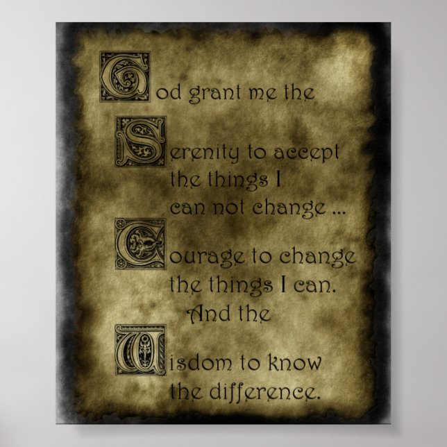Pôster Serenity Prayer (Frente)