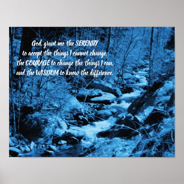 Poster Serenity Prayer Blue Fluindo Inspiração (Frente)