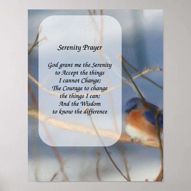 Pôster Serenity Prayer Bluebird Inspiration (Frente)