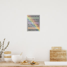 Poster Serenity Prayer Colorful Rainbow