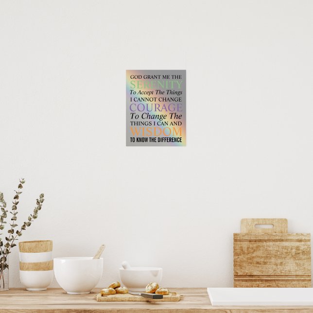 Poster Serenity Prayer Colorful Rainbow (Cozinha)