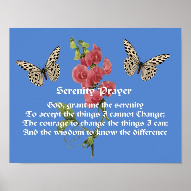 Poster Serenity Prayer E Butterfly (Frente)