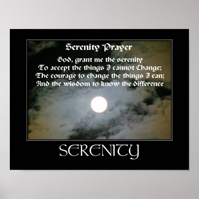 Pôster Serenity Prayer Full Moon Inspiration (Frente)