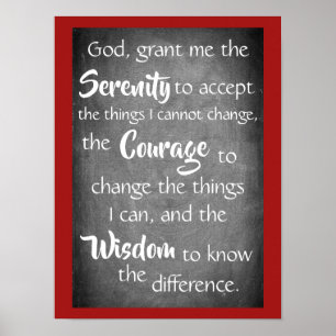 Poster Serenity Prayer Modern Cinza Alcalão