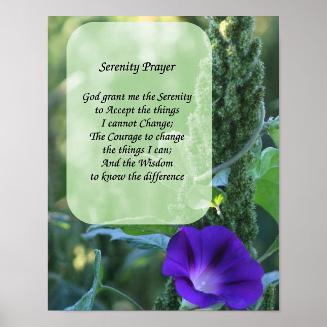 Pôster Serenity Prayer Morning Glory Inspiração (Frente)